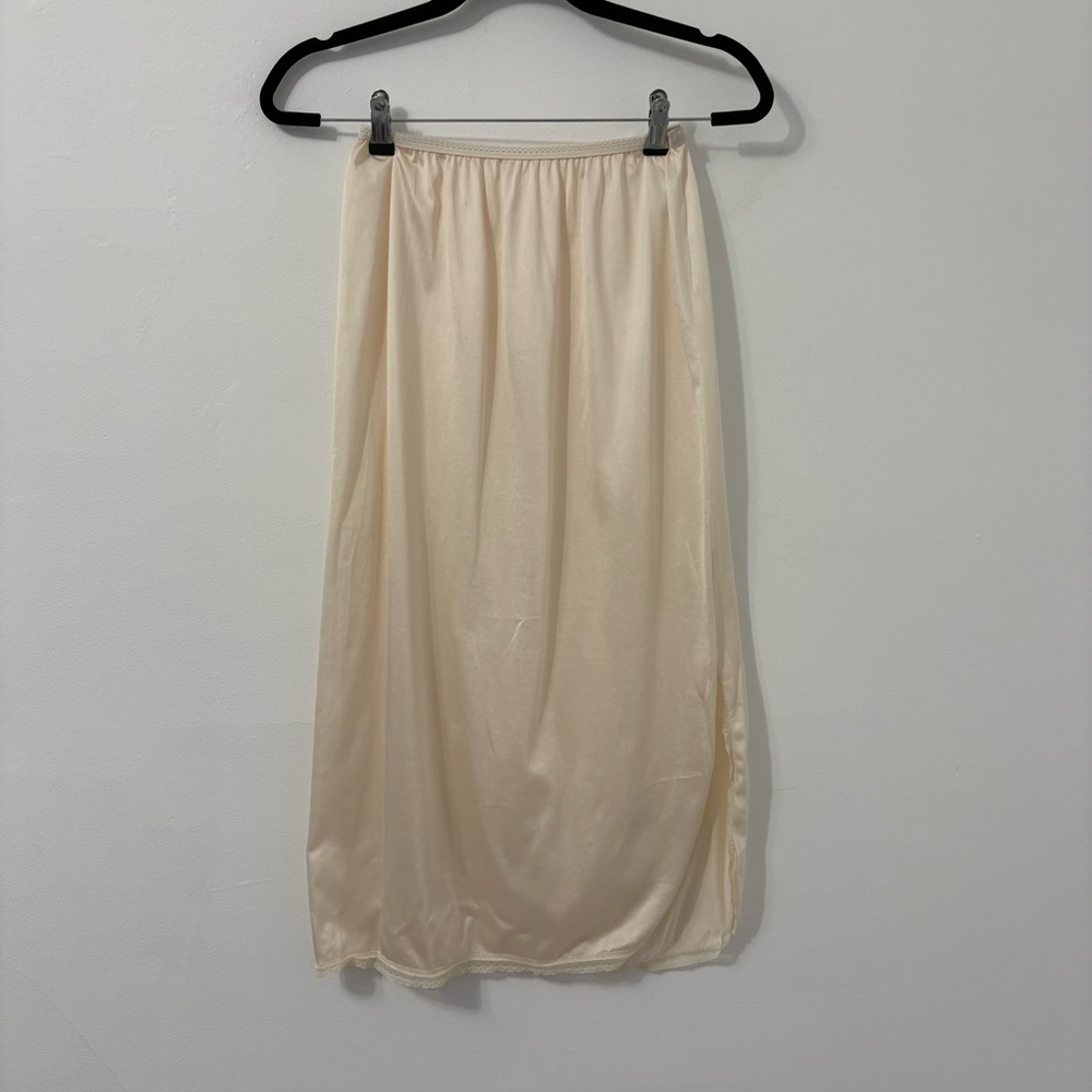 Vintage 70s Pinehurst Off White Half Slip Skirt Sz M